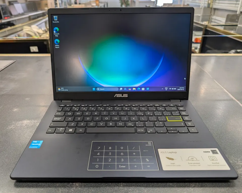 ASUS VivoBook Go 14 E410KA laptop in Star Black, Intel Celeron N4500, 4GB RAM, 128GB eMMC