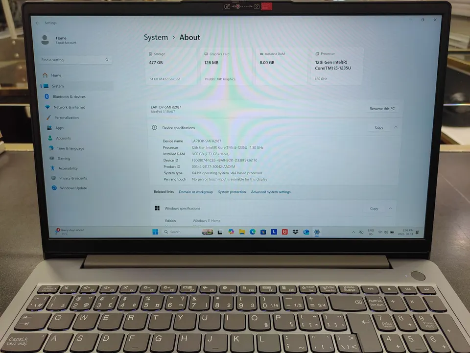 Lenovo IdeaPad 3 15IAU7 laptop with Core i5, 8GB RAM and 512GB SSD