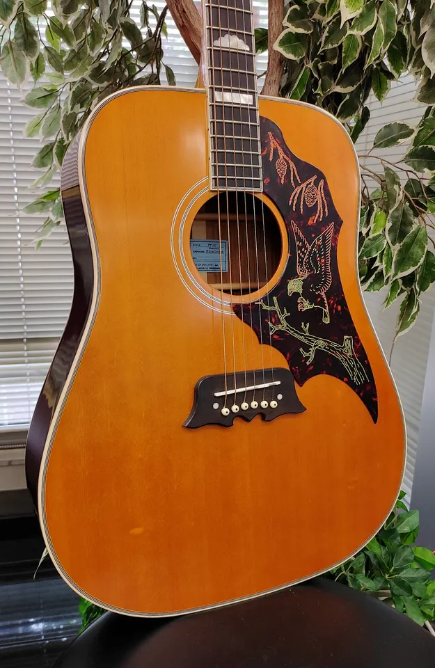 Epiphone FT120 Masterbilt Excellente natural acoustic-electric guitar with ornate pickguard, cloud inlays, gold tuners