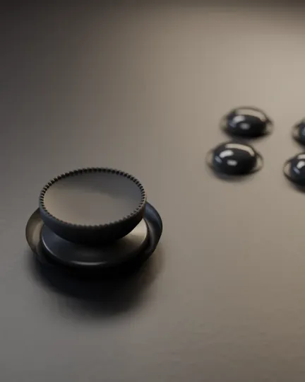 Illustration of a game controller's thumbstick and buttons